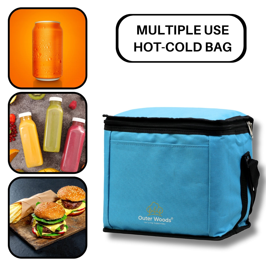 Outer Woods Insulated 6 Can Cooler Bag, Fits 6 x 500ml Beer Cans, Keep Cans Cool for up to 10 Hrs, with 2 Units of Ice Gel Packs