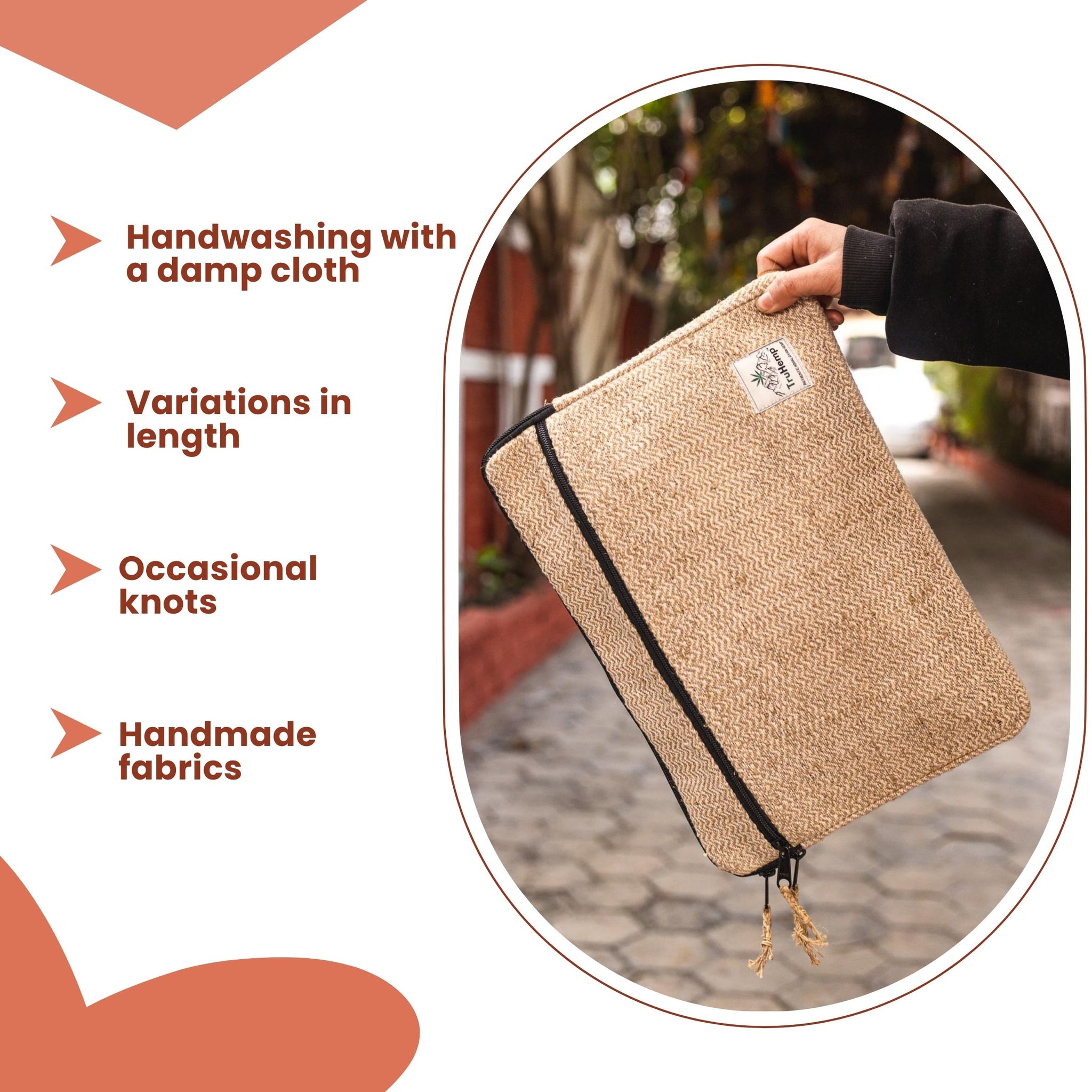 TruHemp Laptop Sleeve – Durable 14-Inch Laptop Cover with Zipper, Lightweight Water-Resistant Case for Travel & Work