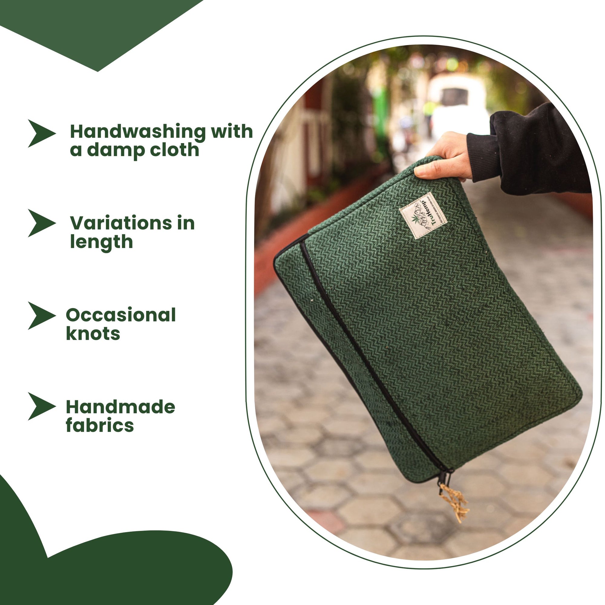TruHemp Laptop Sleeve – Durable 14-Inch Laptop Cover with Zipper, Lightweight Water-Resistant Case for Travel & Work