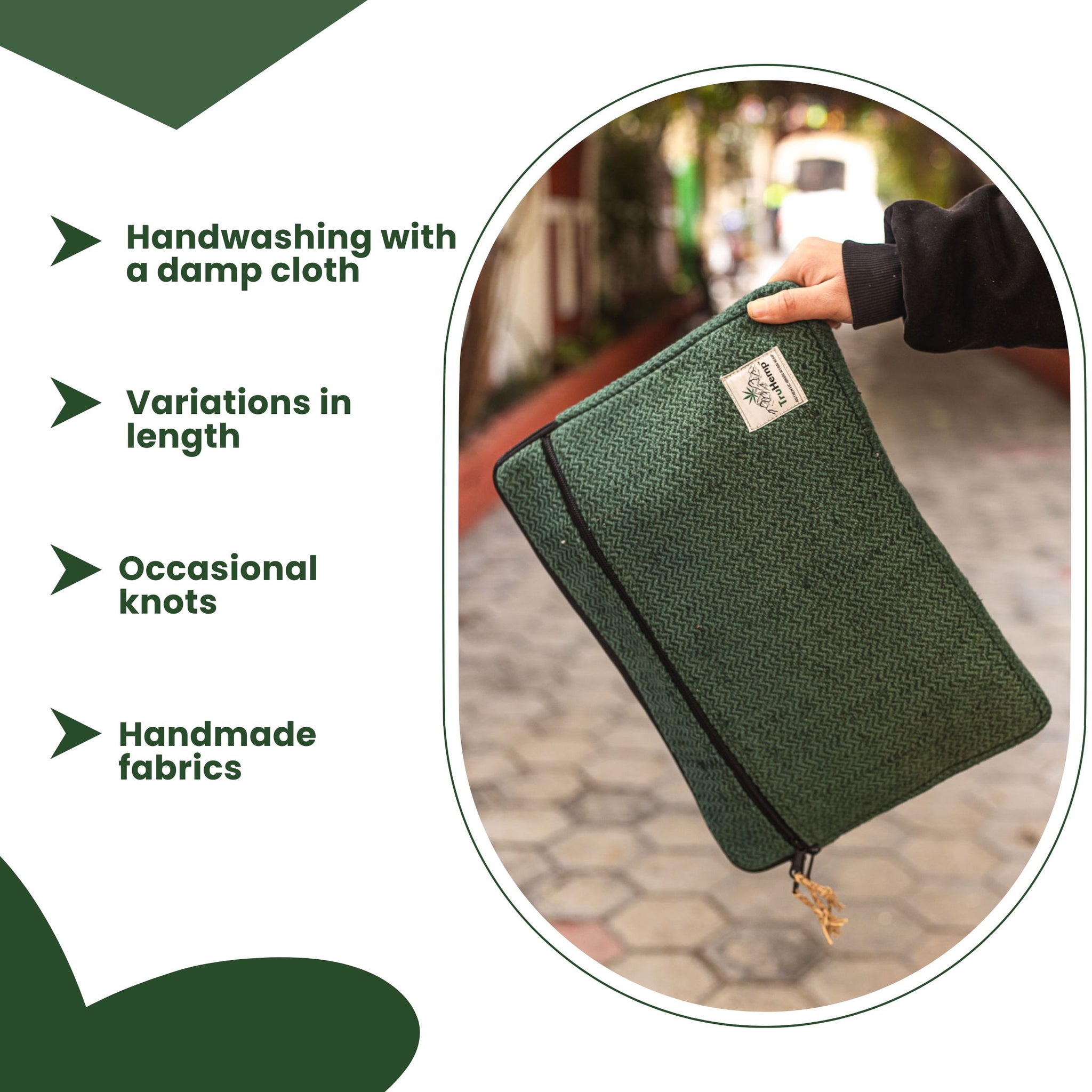 TruHemp Laptop Sleeve – Durable 14-Inch Laptop Cover with Zipper, Lightweight Water-Resistant Case for Travel & Work