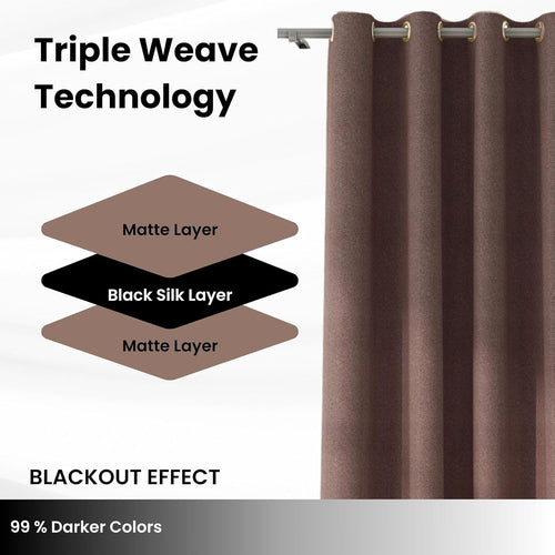 Casableu Herringbone Blackout Curtains for Bedroom & Living Room - 84 Inch Stone Color 2 Panel Set, Thermal Insulated to Reduce Heat Loss, Block Light, Save Energy, Noise Reducing Drapes