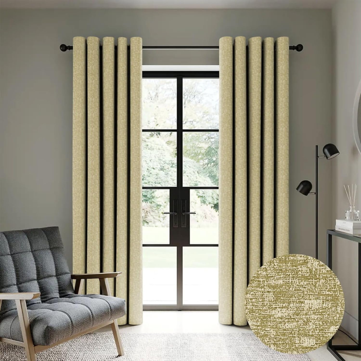 Casableu Lasa Blackout Curtains for Bedroom & Living Room - 108 Inch L Green Color 2 Panel Set, Thermal Insulated to Reduce Heat Loss, Block Light, Save Energy, Noise Reducing Drapes