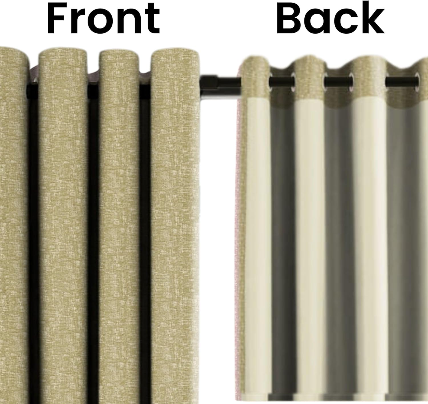Casableu Lasa Blackout Curtains for Bedroom & Living Room - 108 Inch L Green Color 2 Panel Set, Thermal Insulated to Reduce Heat Loss, Block Light, Save Energy, Noise Reducing Drapes