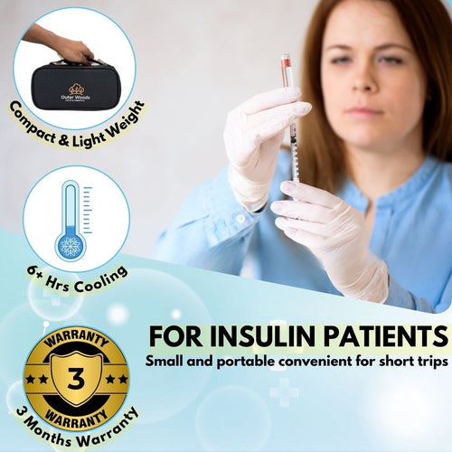 Outer Woods Insulin Cooling Travel Pouch with Two Ice Gel Packs, Cold Pack for Insulin, Insulin Carrier Bag, Keeps Insulin Safe and Cool for 6 to 8 Hours