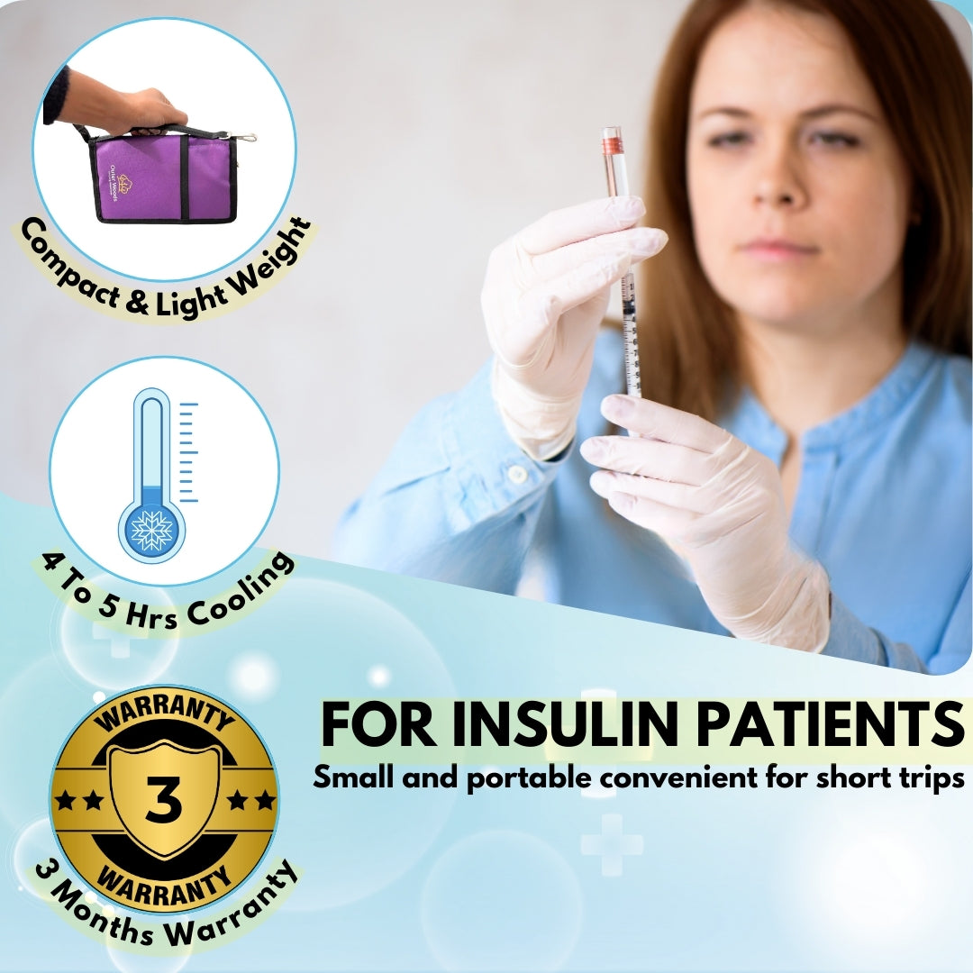 Outer Woods Nylon Insulin Cooling Wallet, Includes Two Ice Gel Packs, Black, Insulin Travel Pouch, Insulin Cooling Case