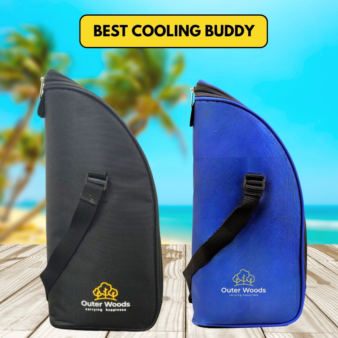 Outer Woods Insulated 1.5 Bottle Cooler Bag, with 2 Units of Ice Gel Pack, for Wine, Beer, Whisky, and All Kinds of Bottles