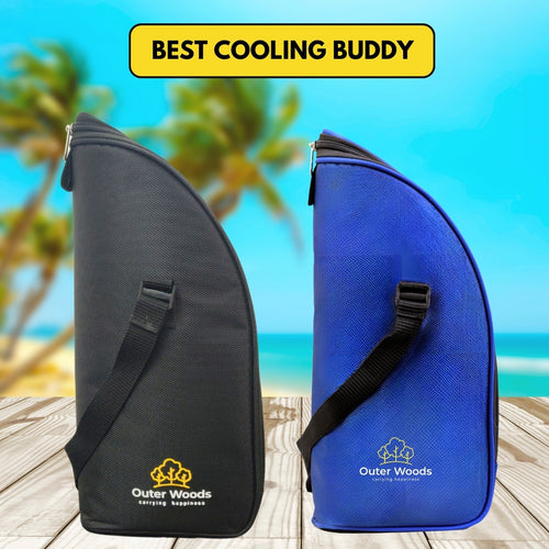 Outer Woods Insulated 1.5 Bottle Cooler Bag, with 2 Units of Ice Gel Pack, for Wine, Beer, Whisky, and All Kinds of Bottles