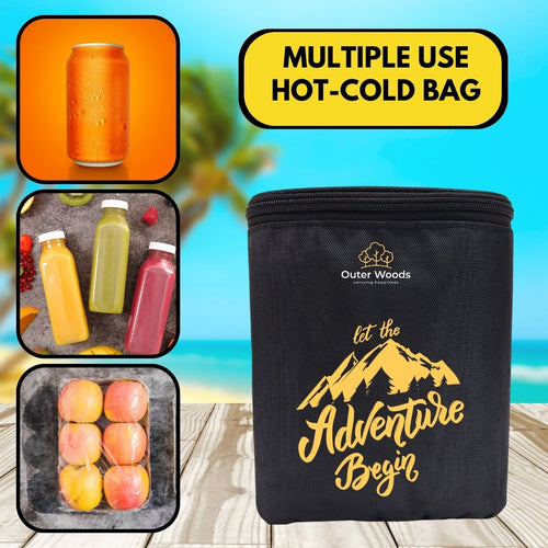 Outer Woods Insulated Beer Can Cooler Sleeve - Set of 4 | Fits 500ml Beer Can | Beer Can Cover (Coozie) with Easy Grip Band & Padded Fabric