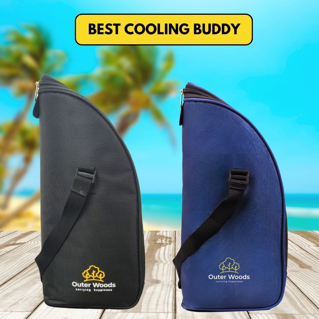 Outer Woods Insulated 1.5 Bottle Cooler Bag, with 2 Units of Ice Gel Pack, for Wine, Beer, Whisky, and All Kinds of Bottles
