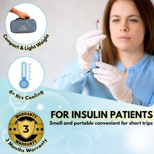 Outer Woods Insulin Cooling Travel Pouch with Two Ice Gel Packs, Cold Pack for Insulin, Insulin Carrier Bag, Keeps Insulin Safe and Cool for 6 to 8 Hours