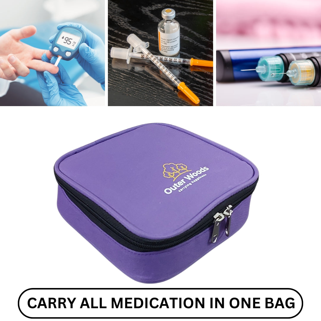 Outer Woods Nylon Insulin Cooling Travel Bag with Two Ice Gel Packs, Keeps Insulin Cool and Safe for 6 to 8 Hours, Insulin Cooler Travel Pouch