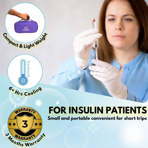 Outer Woods Insulin Cooling Travel Pouch with Two Ice Gel Packs, Cold Pack for Insulin, Insulin Carrier Bag, Keeps Insulin Safe and Cool for 6 to 8 Hours