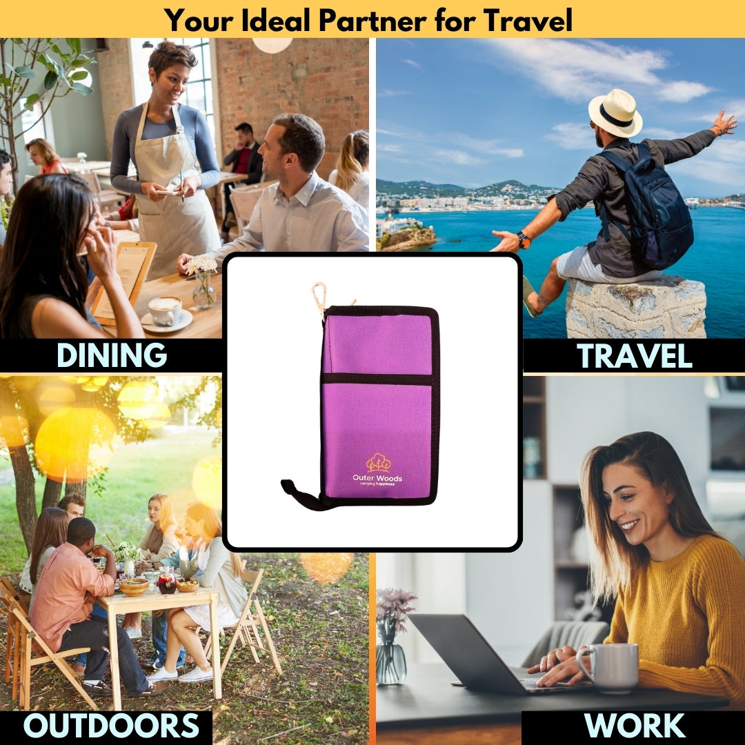 Outer Woods Nylon Insulin Cooling Wallet, Includes Two Ice Gel Packs, Black, Insulin Travel Pouch, Insulin Cooling Case