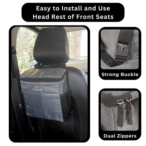 Outer Woods Car Cooler Bag with Adjustable Bottle Slots, Insulated Travel Bag for Cars and SUVs with Side Pockets and 6+ Hours Cooling