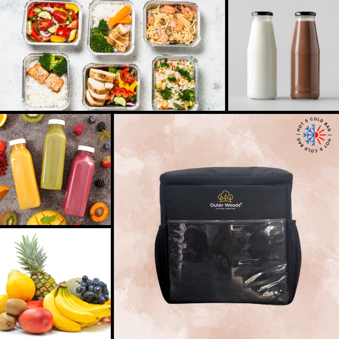 Outer Woods Door Hanging Cooler Bag, with Adjustable Bottle Slots, Suitable for Hot and Cold Items, Door Milk Bag, Water-Resistant Nylon