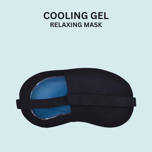 SuperGeneriX Printed Eye Mask For Sleeping Men Women With Cooling Gel For Night Deep Sleep, Dark Circles, Puffy Eye's, Dry Eyes, Wrinkle free eyes (Blue)