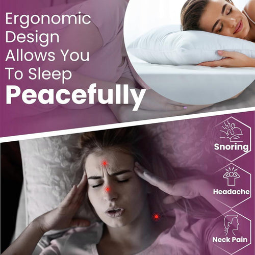 bellolin Premium Orthopedic Memory Foam Sleeping Pillow for Ultimate Comfort, Ultra Thin Shoulder & Back Pain Relief Pillow, Neck Support Pillow for Sleeping (White, Pack of 1)