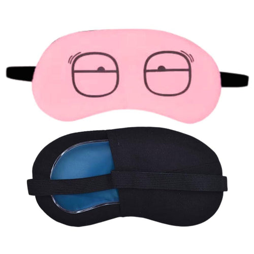 SuperGeneriX Printed Eye Mask For Sleeping Men Women With Cooling Gel For Night Deep Sleep, Dark Circles, Puffy Eye's, Dry Eyes, Wrinkle free eyes (Pink)